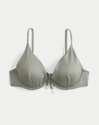 Błyszczący stanik bikini z fiszbinami