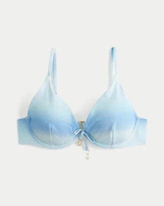 Błyszczący stanik bikini z fiszbinami
