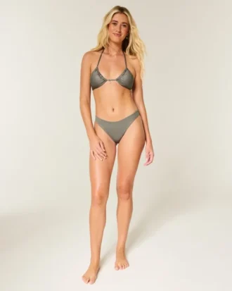Błyszczący, wielofunkcyjny stanik bikini w kształcie trójkąta