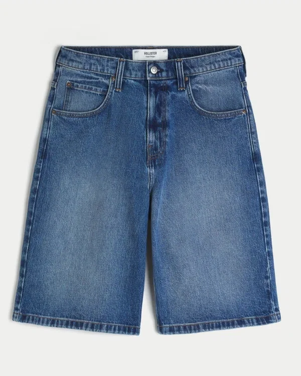 Ciemne, bardzo luźne szorty jeansowe Ciemne, bardzo luźne szorty jeansowe