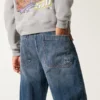 Ciemne dżinsy z haftowanym logo Super Baggy Jeans