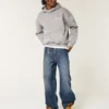 Ciemne dżinsy z haftowanym logo Super Baggy Jeans