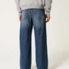 Ciemne dżinsy z haftowanym logo Super Baggy Jeans