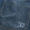 Ciemne dżinsy z haftowanym logo Super Baggy Jeans