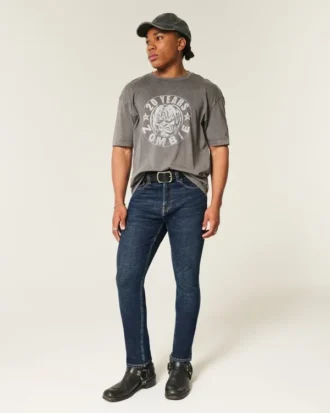 Ciemne jeansy skinny typu athletic