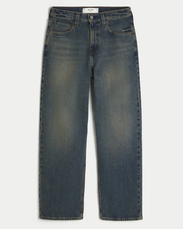 Ciemne jeansy z luźnymi nogawkami Ciemne jeansy z luźnymi nogawkami