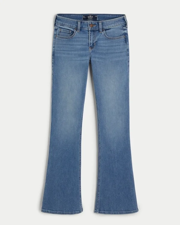 Dżinsy bootcut z niskim stanem i średnim wypraniem Dżinsy bootcut z niskim stanem i średnim wypraniem