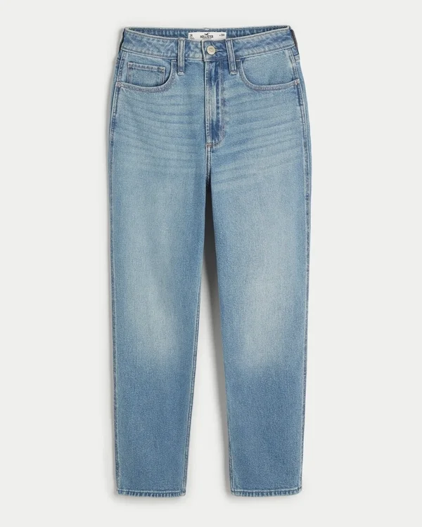 Dżinsy mom jeans o wysokim stanie i średnim odcieniu Dżinsy mom jeans o wysokim stanie i średnim odcieniu