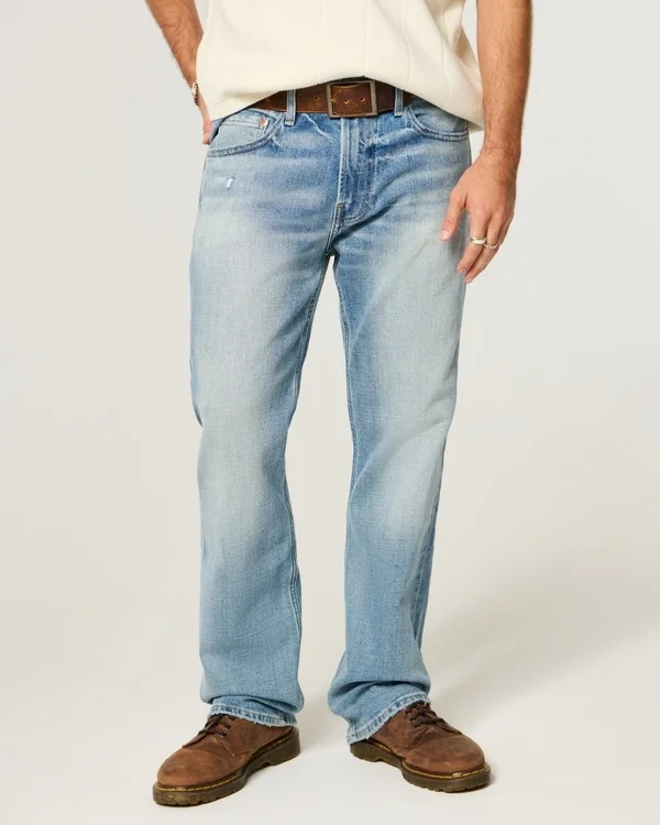 Dżinsy proste Y2K Distressed Medium Wash Dżinsy proste Y2K Distressed Medium Wash