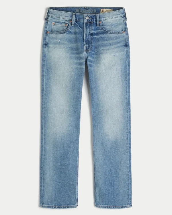 Dżinsy proste Y2K Distressed Medium Wash Dżinsy proste Y2K Distressed Medium Wash