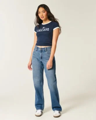 Dżinsy typu dad jeans z wysokim stanem dla kobiet o krągłych kształtach