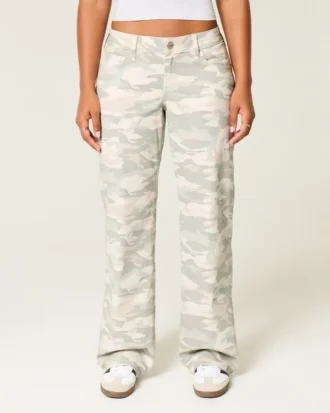 Dżinsy z niskim stanem i luźnym krojem w stylu Y2K Camo Dżinsy z niskim stanem i luźnym krojem w stylu Y2K Camo