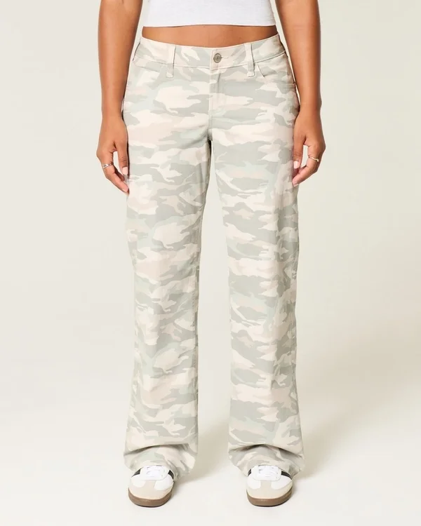 Dżinsy z niskim stanem i luźnym krojem w stylu Y2K Camo Dżinsy z niskim stanem i luźnym krojem w stylu Y2K Camo