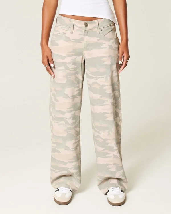 Dżinsy z niskim stanem Y2K Camo Baggy Dżinsy z niskim stanem Y2K Camo Baggy