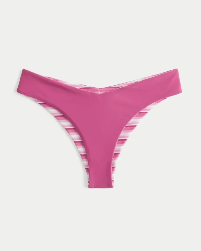 Dwustronne figi bikini z paskiem w kształcie litery V