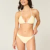 Figi bikini z podwójnymi ramiączkami i wykończeniem w stylu szydełkowym