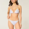 Figi bikini z podwójnymi ramiączkami i wykończeniem w stylu szydełkowym