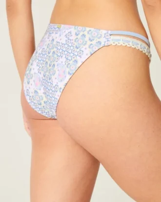 Figi bikini z podwójnymi ramiączkami i wykończeniem w stylu szydełkowym