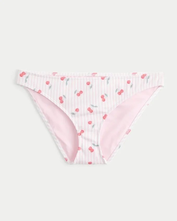 Figi bikini z prążkowanym materiałem i niskim stanem