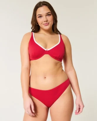 Figi bikini z prążkowanym wykończeniem