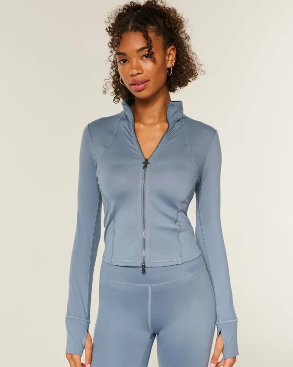 Gilly Hicks Active Recharge Bow Double Zip Jacket Gilly Hicks Active Recharge Bow Double Zip Jacket