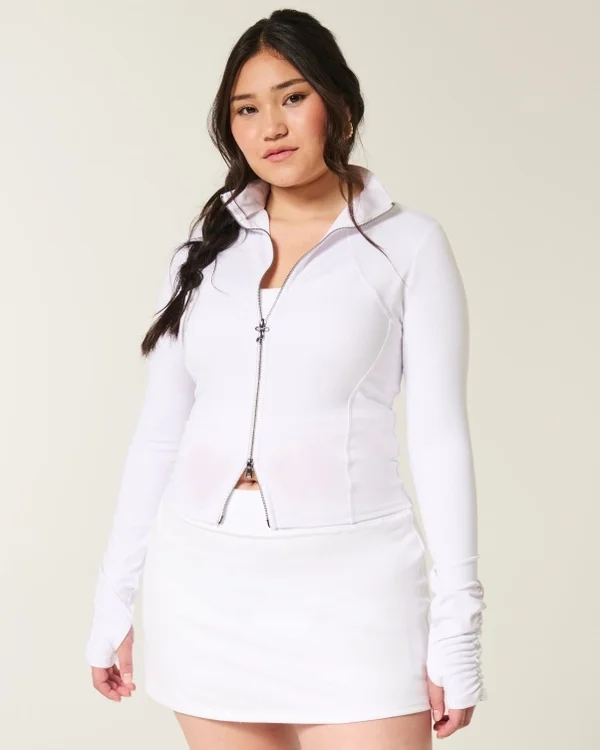 Gilly Hicks Active Recharge Bow Double Zip Jacket Gilly Hicks Active Recharge Bow Double Zip Jacket