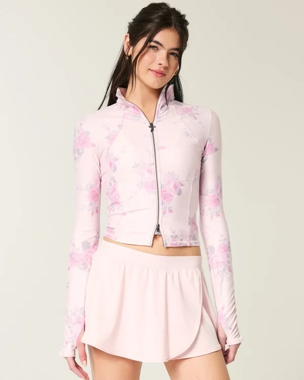 Gilly Hicks Active Recharge Bow Double Zip Jacket Gilly Hicks Active Recharge Bow Double Zip Jacket