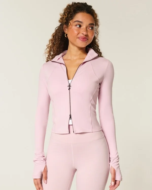 Gilly Hicks Active Recharge Bow Double Zip Jacket Gilly Hicks Active Recharge Bow Double Zip Jacket
