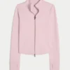 Gilly Hicks Active Recharge Bow Double Zip Jacket Gilly Hicks Active Recharge Bow Double Zip Jacket