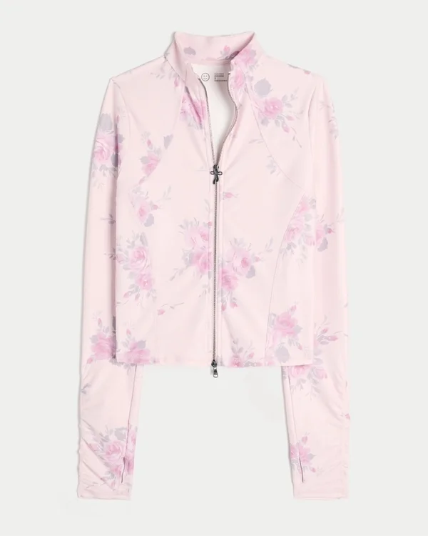Gilly Hicks Active Recharge Bow Double Zip Jacket Gilly Hicks Active Recharge Bow Double Zip Jacket