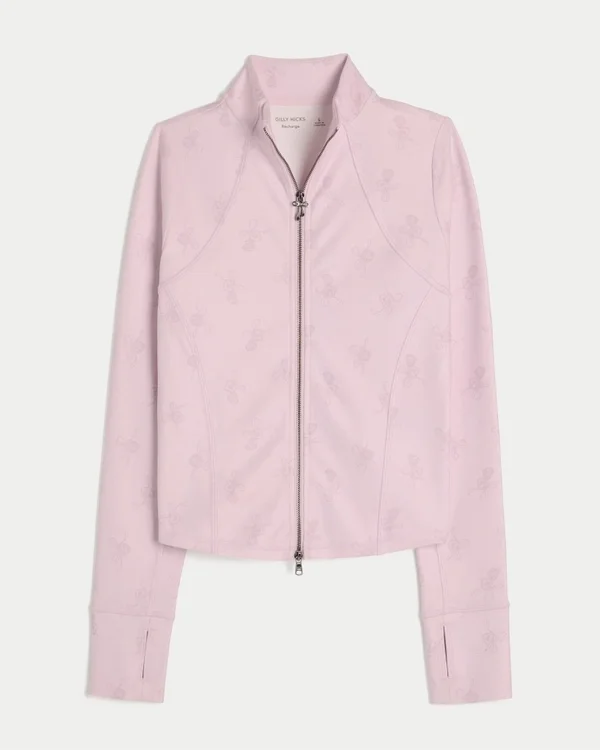 Gilly Hicks Active Recharge Bow Double Zip Jacket Gilly Hicks Active Recharge Bow Double Zip Jacket