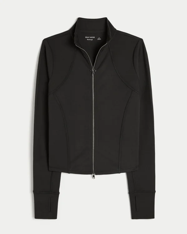 Gilly Hicks Active Recharge Bow Double Zip Jacket Gilly Hicks Active Recharge Bow Double Zip Jacket