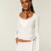 Gilly Hicks Sweter z dzianiny, wielofunkcyjny top kopertowy Gilly Hicks Sweter z dzianiny, wielofunkcyjny top kopertowy