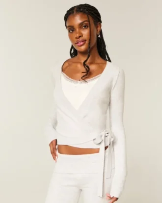 Gilly Hicks Sweter z dzianiny, wielofunkcyjny top kopertowy Gilly Hicks Sweter z dzianiny, wielofunkcyjny top kopertowy