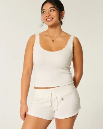 Gilly Hicks Wygodne szorty mini z tkaniny waflowej