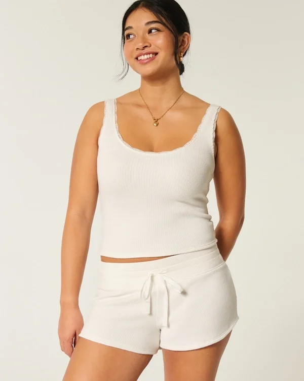 Gilly Hicks Wygodne szorty mini z tkaniny waflowej Gilly Hicks Wygodne szorty mini z tkaniny waflowej