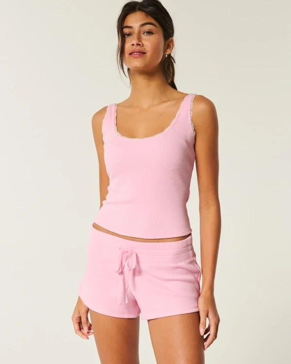 Gilly Hicks Wygodne szorty mini z tkaniny waflowej Gilly Hicks Wygodne szorty mini z tkaniny waflowej