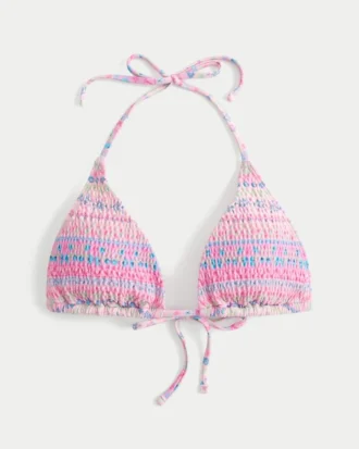 Gorsetowy stanik bikini z marszczonym dekoltem