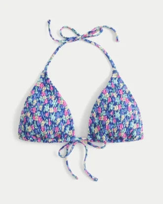 Gorsetowy stanik bikini z marszczonym dekoltem