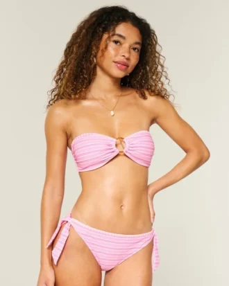 Góra bikini typu bandeau z pierścieniem