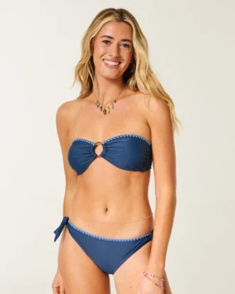 Góra bikini typu bandeau z pierścieniem