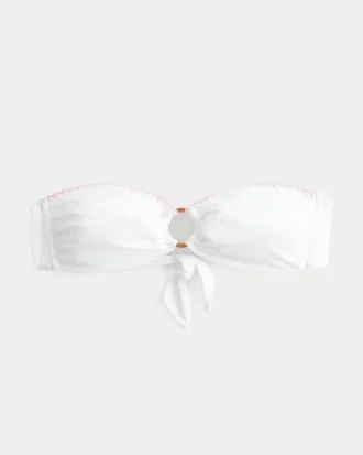 Góra bikini typu bandeau z pierścieniem