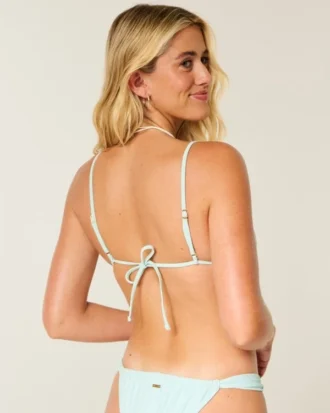 Górka bikini z trójkątnymi ramiączkami i koralikami