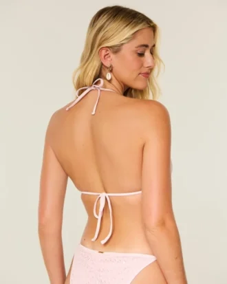 Groszkowy stanik bikini w stylu szydełkowym
