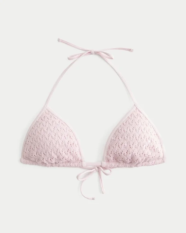 Groszkowy stanik bikini w stylu szydełkowym Groszkowy stanik bikini w stylu szydełkowym