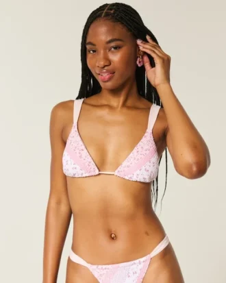 Guzikowy top bikini z trójkątnymi ramiączkami