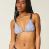 Guzikowy top bikini z trójkątnymi ramiączkami Guzikowy top bikini z trójkątnymi ramiączkami