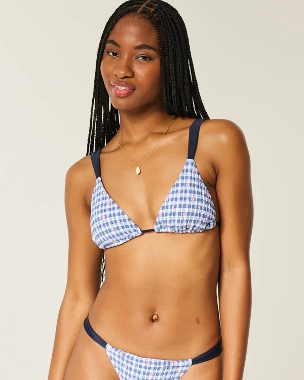 Guzikowy top bikini z trójkątnymi ramiączkami Guzikowy top bikini z trójkątnymi ramiączkami