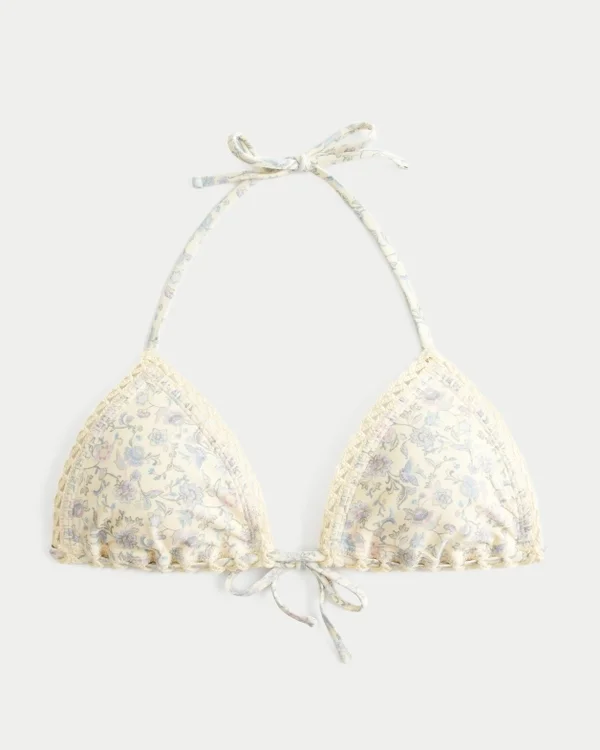 Haczykowana trójkątna górna część bikini Haczykowana trójkątna górna część bikini