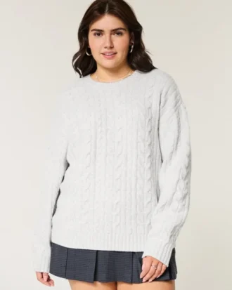 Hollister Comfy Cloud Sweter z dzianiny warkoczowej